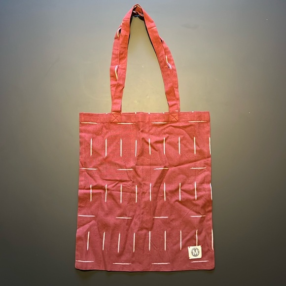 100% Organic Cotton Red/White Tote Bag by MATTER Prints NWT, Never Opened - Picture 1 of 8